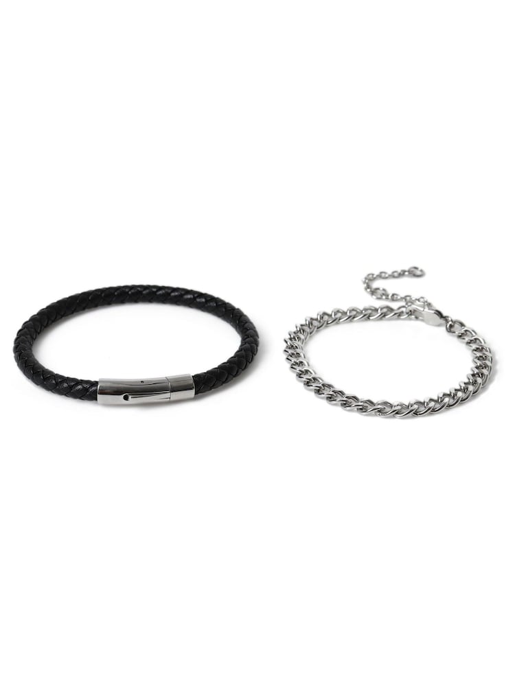 DCK Mens Leather And Stainless Steel Brown Bracelet Gift Box - Image 2 of 3