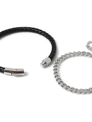 DCK Mens Leather And Stainless Steel Brown Bracelet Gift Box - Image 3 of 3