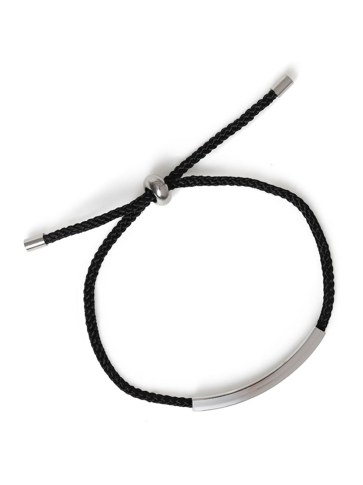 DCK Mens Braided Metal Bar Black Bracelet - صورة 2 من 2 DCK Mens Braided Metal Bar Black Bracelet - صورة 2 من 2