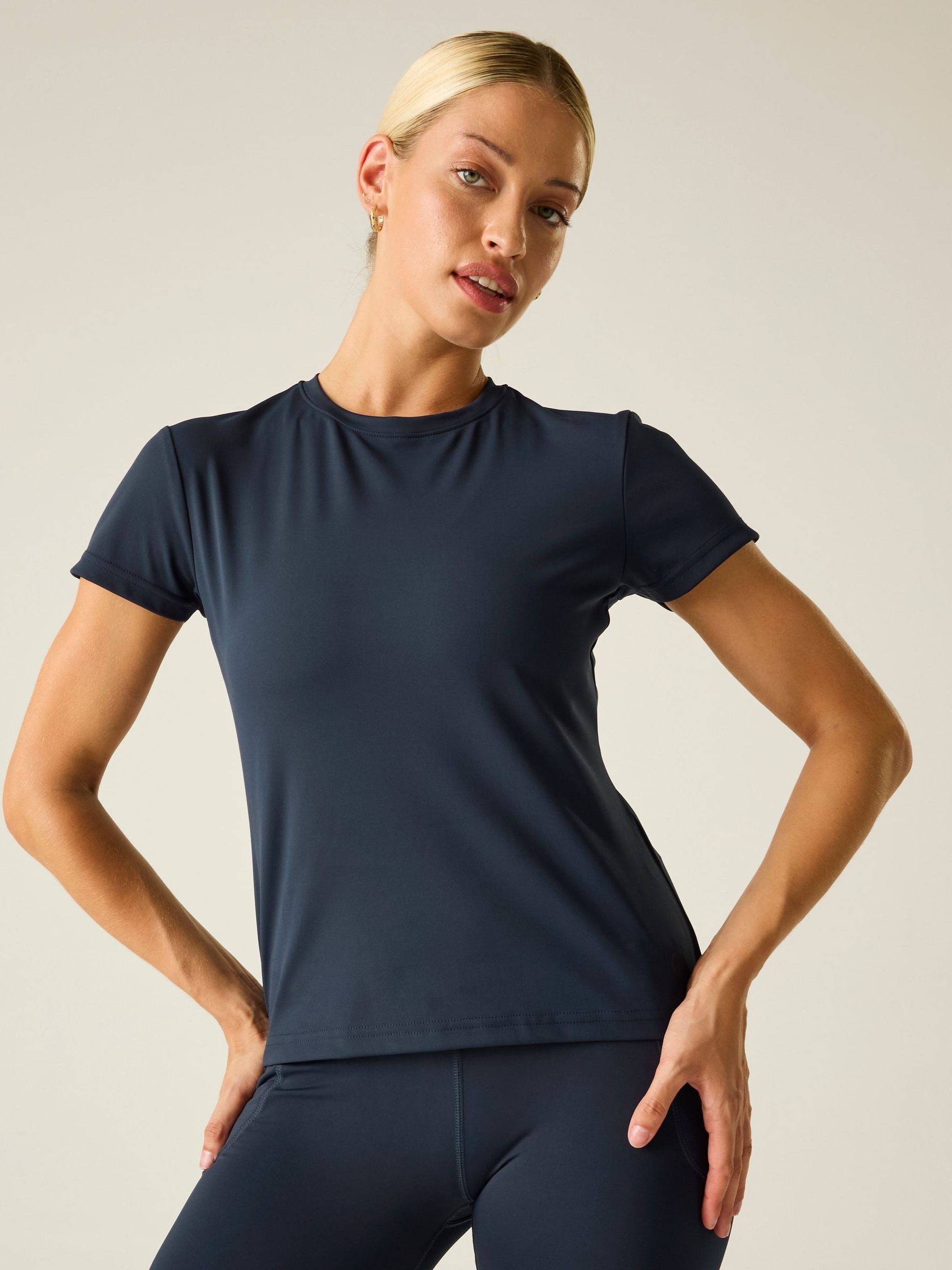 Dare 2b Women's Refresh Short Sleeved Quick Drying Active T-Shirt in Mid Navy | Size: 16 - Image 3