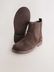 Chocolate Brown Leather Chelsea Boots - Image 3 of 5