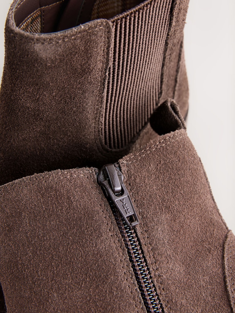 Chocolate Brown Leather Chelsea Boots - Image 5 of 5