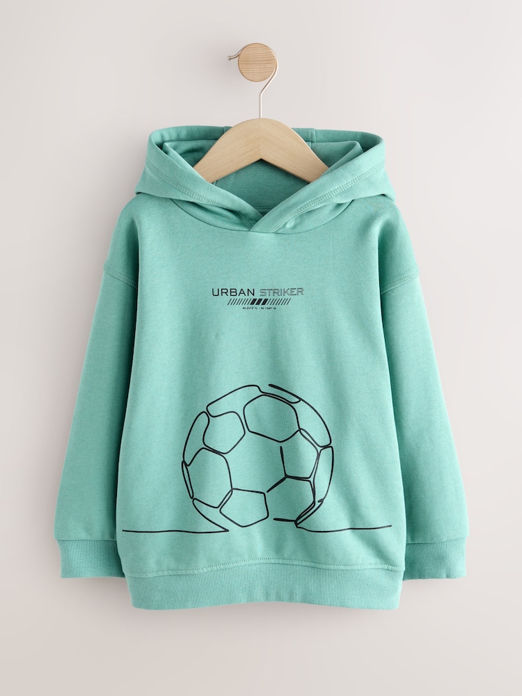 Mint Green Older Boys Graphic Print Hoodie (3-16yrs) - Image 1 of 4 Mint Green Older Boys Graphic Print Hoodie (3-16yrs) - Image 1 of 4
