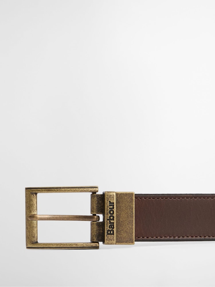 Barbour® Brown Reversible Transport Leather Belt - Image 2 of 4