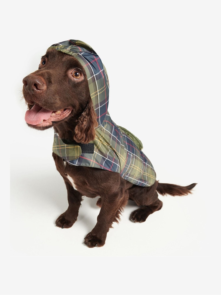 Barbour® Green Packable Tartan Dog Coat - Image 1 of 6
