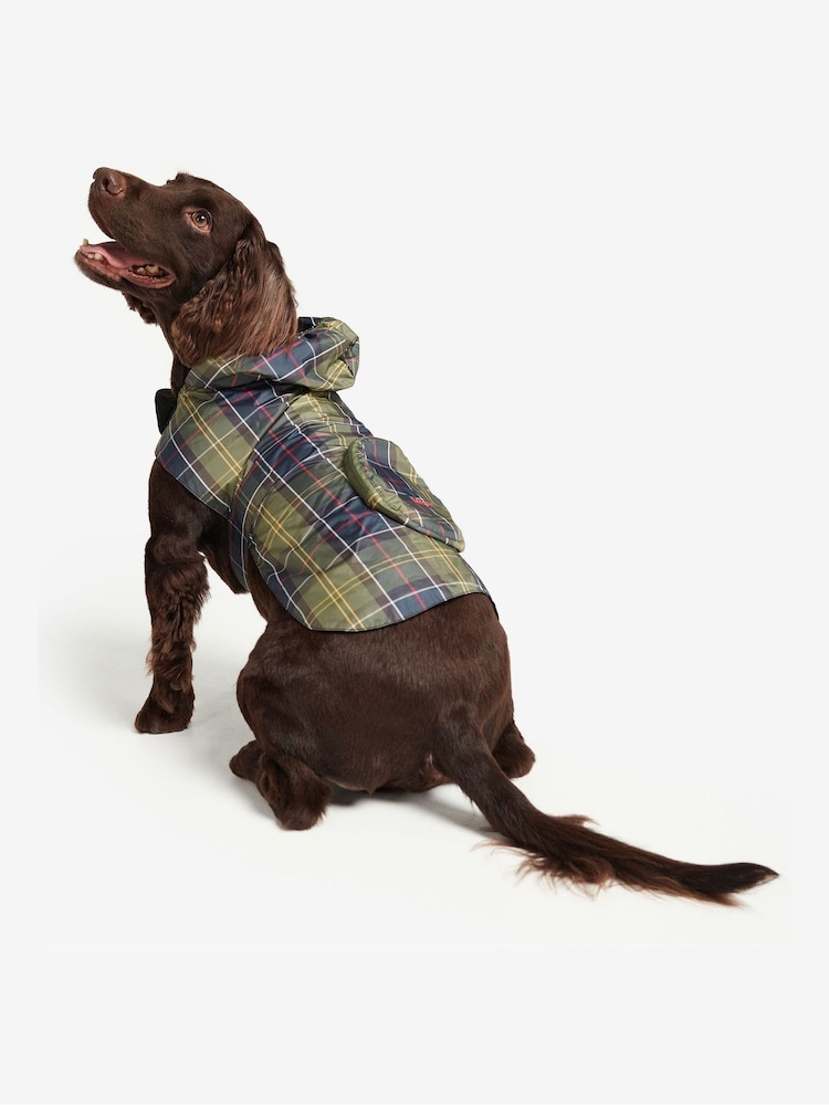 Barbour® Green Packable Tartan Dog Coat - Image 2 of 6