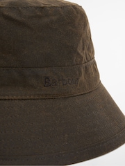 Barbour® Green Wax Bucket Hat - Image 3 of 6