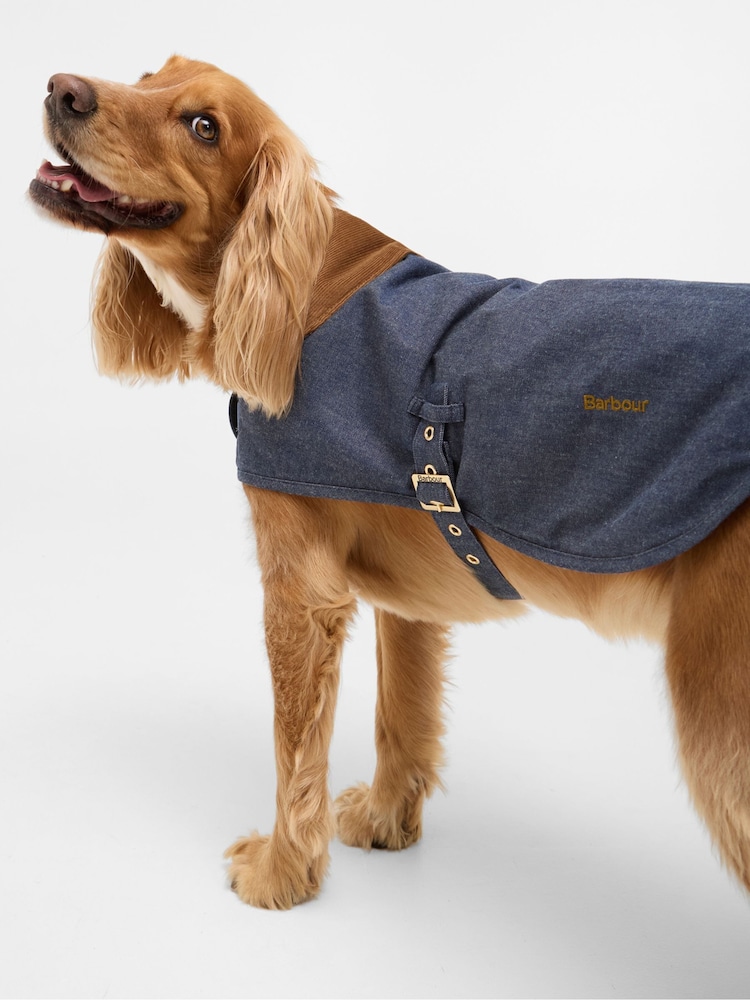 Barbour® Blue Denim Waxed Cotton Dog Coat - Image 2 of 8