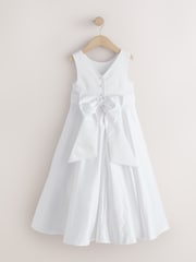 أبيض - Flower Girl Bow Dress (6-13yrs) - صورة 6 من 8