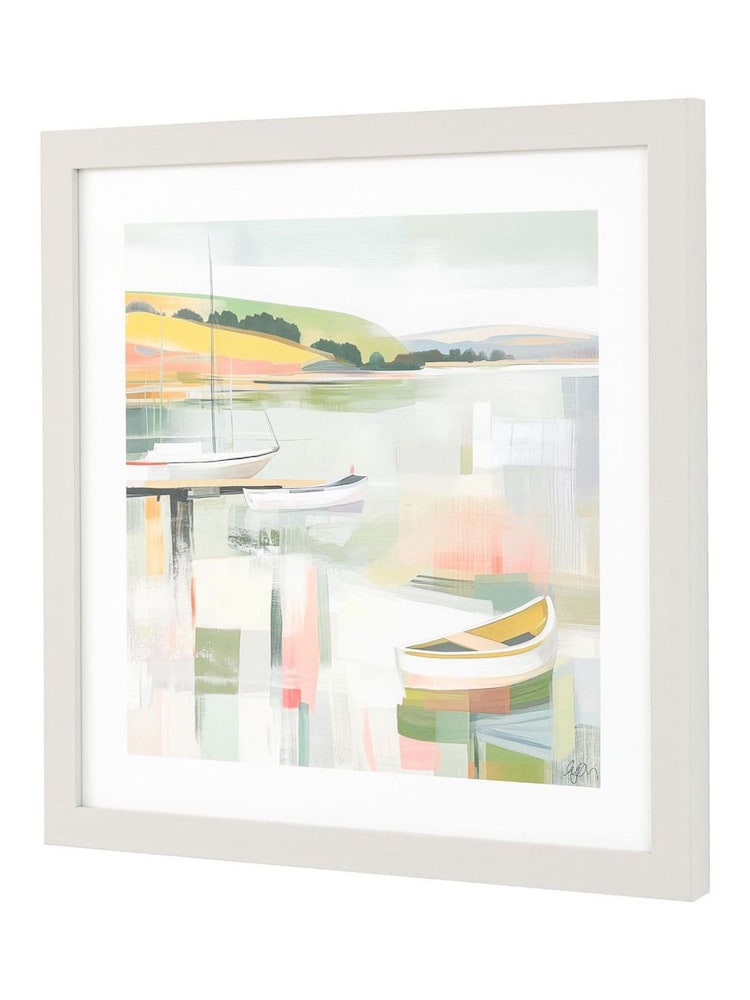 Gallery Home Multicolour Yachts and Calmness Framed Art - Image 2 of 4