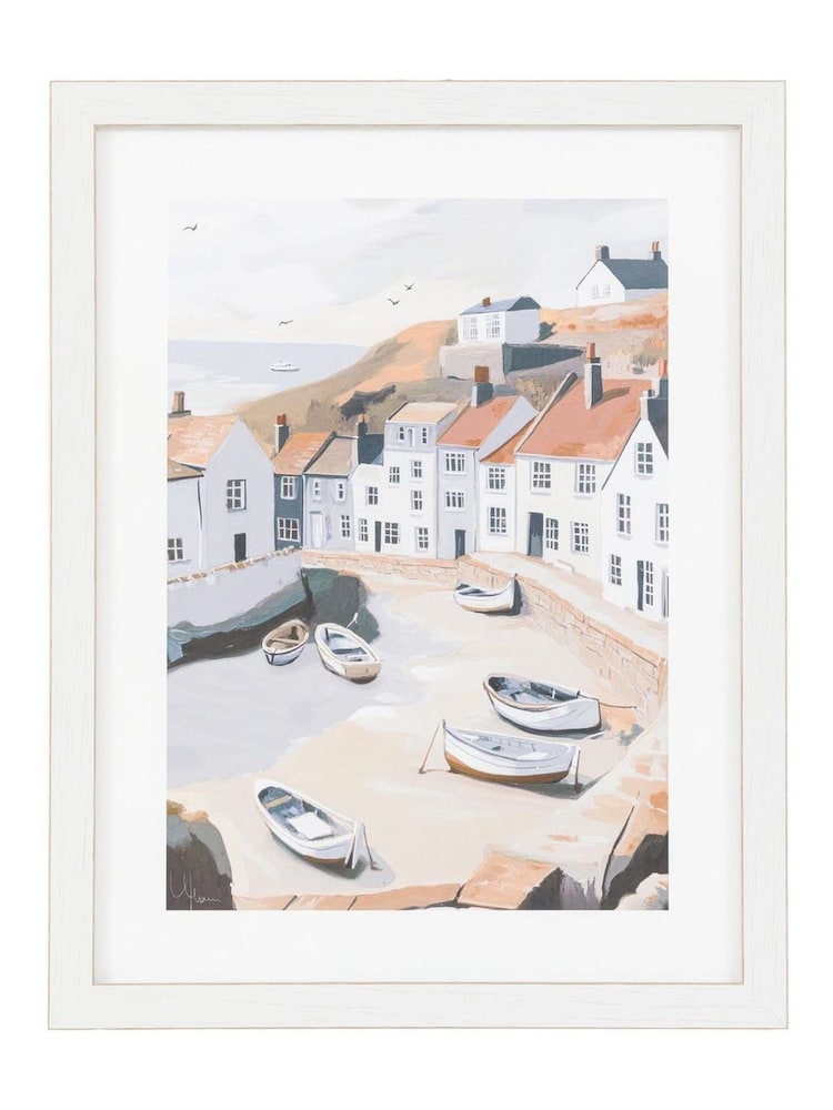 Gallery Home Multicoloured Aground Vessels Framed Art - Image 1 of 2
