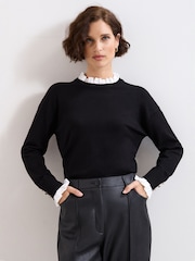 Phase Eight Black Jenna Collar Top - Image 1 of 6
