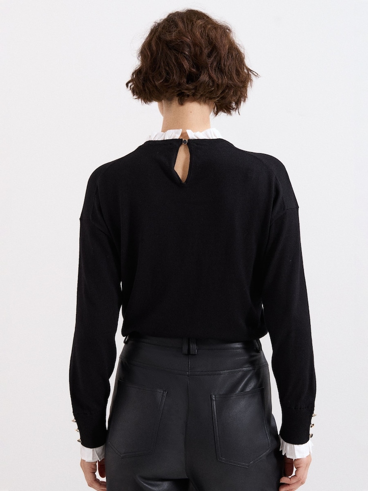 Phase Eight Black Jenna Collar Top - Image 2 of 6