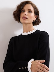 Phase Eight Black Jenna Collar Top - Image 4 of 6