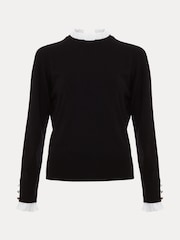 Phase Eight Black Jenna Collar Top - Image 6 of 6