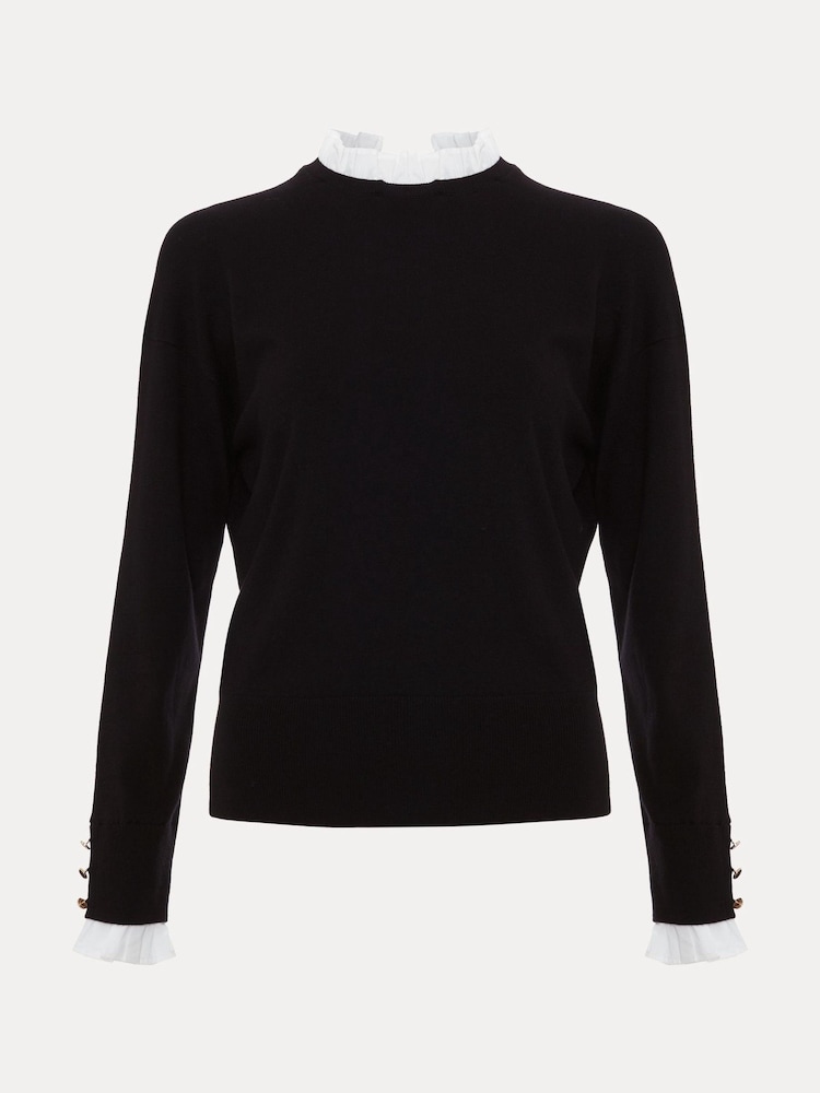 Phase Eight Black Jenna Collar Top - Image 6 of 6