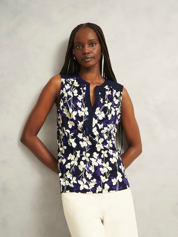 Hobbs Blue Nadine Printed Top - Image 1 of 4