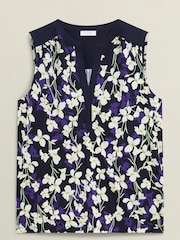 Hobbs Blue Nadine Printed Top - Image 4 of 4