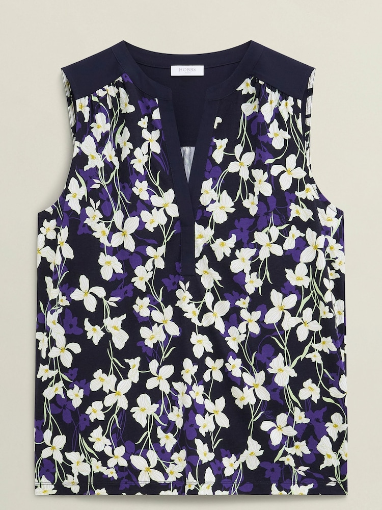 Hobbs Blue Nadine Printed Top - Image 4 of 4