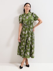 Phase Eight Green Bella Floral Print Dress - Image 1 of 7