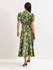 Phase Eight Green Bella Floral Print Dress - Image 2 of 7