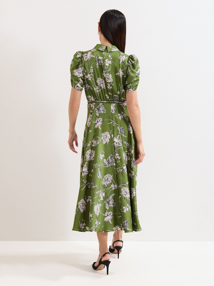 Phase Eight Green Bella Floral Print Dress - Image 2 of 7