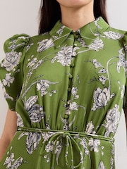 Phase Eight Green Bella Floral Print Dress - Image 4 of 7