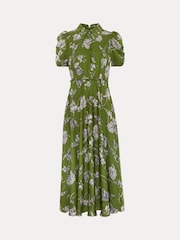 Phase Eight Green Bella Floral Print Dress - Image 7 of 7