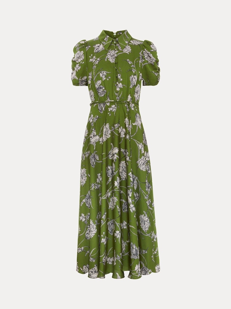 Phase Eight Green Bella Floral Print Dress - Image 7 of 7