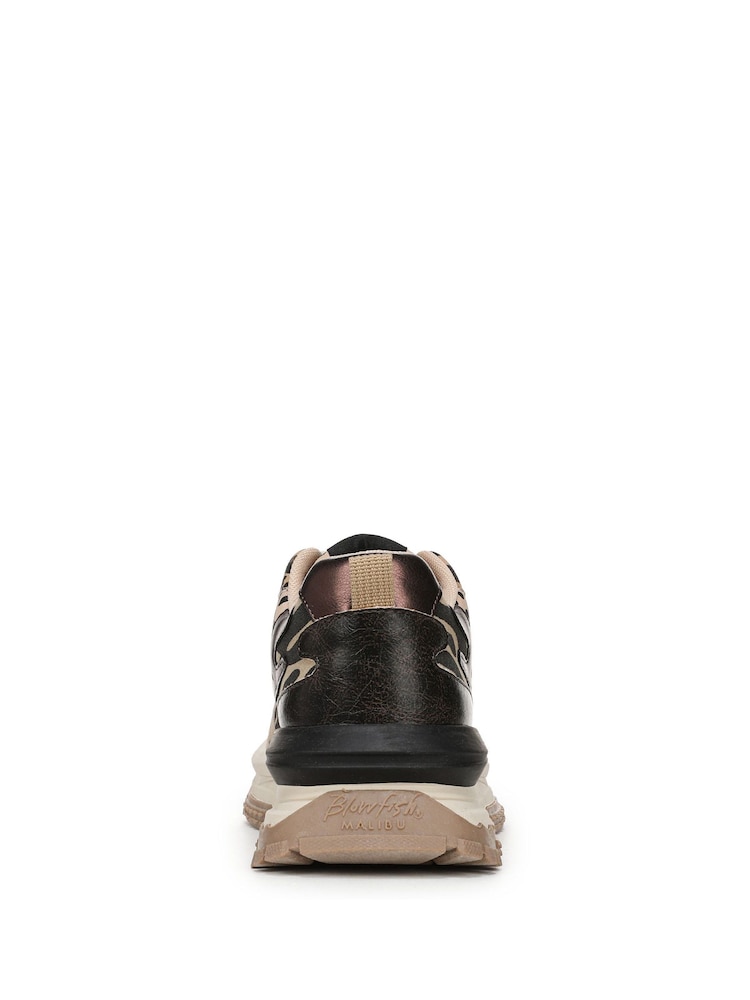 Castanho - Blowfish Malibu Regular Fit Animal Print Leo Lace Up Trainers - Imagem 7 de 7