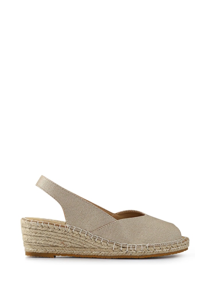 Pavers Gold Wedge Heeled Espadrilles - Image 1 of 5
