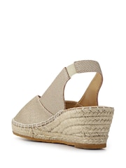 Pavers Gold Wedge Heeled Espadrilles - Image 3 of 5