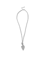 Aela Silver Tone Sparkle Long Heart Necklace - Image 2 of 2