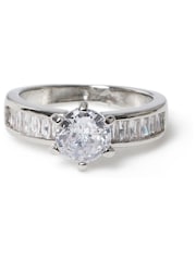 Aela Silver Tone Statement Cubic Zirconia Rings Multipack - Image 2 of 3