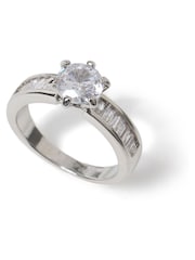 Aela Silver Tone Statement Cubic Zirconia Rings Multipack - Image 3 of 3