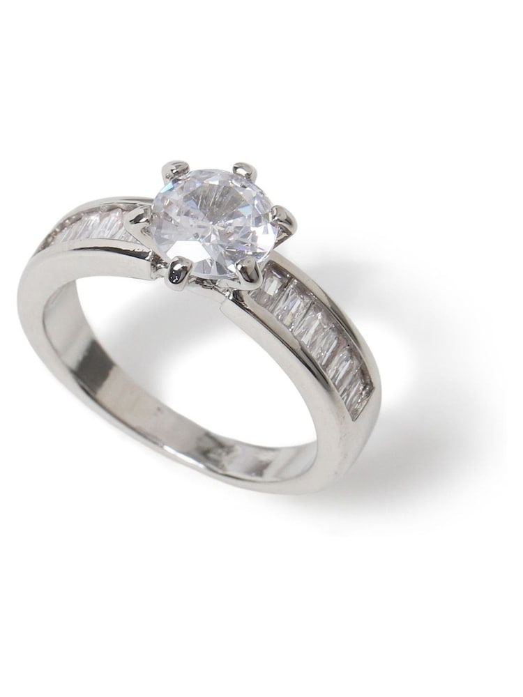 Aela Silver Tone Statement Cubic Zirconia Rings Multipack - Image 3 of 3