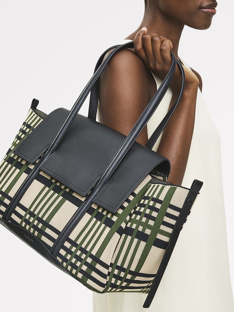 Radley Medium The Chancery Fly Knit Flapover Shoulder Brown Bag - Image 6 of 6