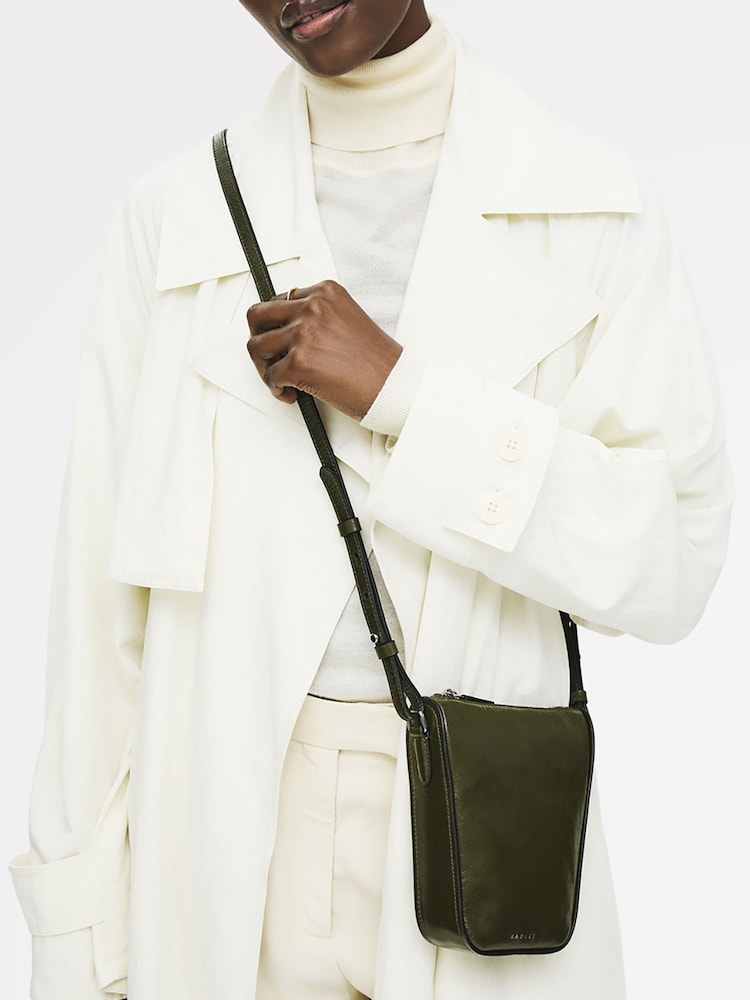 Radley Medium Green Oak Street Shine Phone Cross-Body Bag - Image 5 of 5