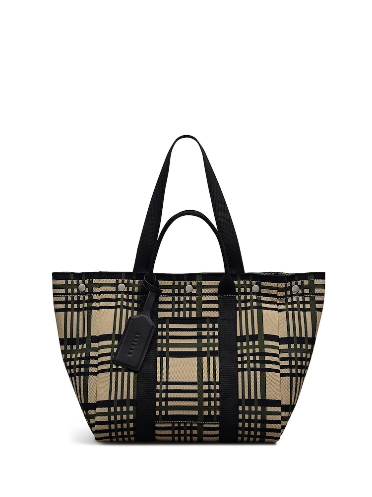 Radley Large Hadleigh Place Check Open Top Brown Tote Bag - Image 1 of 3 Radley Large Hadleigh Place Check Open Top Brown Tote Bag - Image 1 of 3
