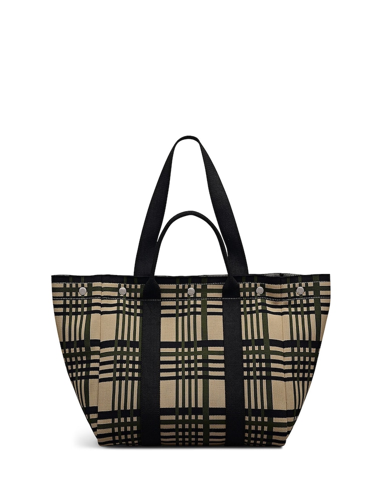 Radley Large Hadleigh Place Check Open Top Brown Tote Bag - Image 2 of 3 Radley Large Hadleigh Place Check Open Top Brown Tote Bag - Image 2 of 3
