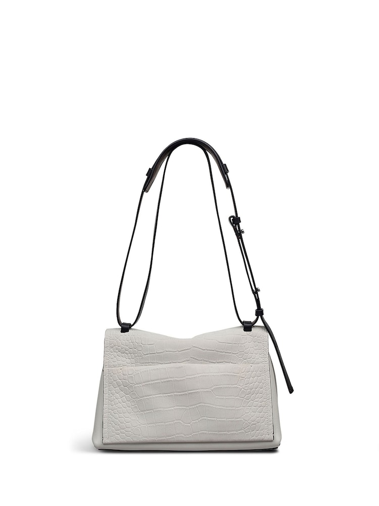 Radley Medium The Mercer Faux Croc Flapover Shoulder White Bag - Imagen 2 de 6