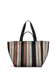 Radley Large Hadleigh Place Stripe Open Top White Tote Bag - Imagen 2 de 9