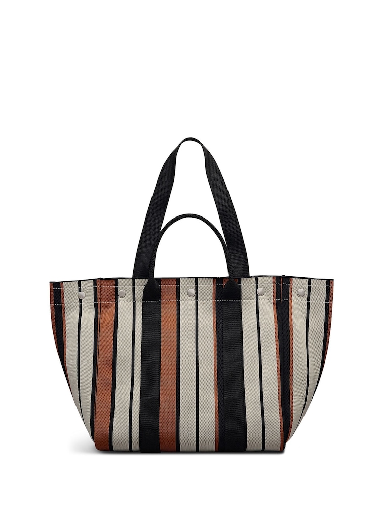 Radley Large Hadleigh Place Stripe Open Top White Tote Bag - Imagen 2 de 9