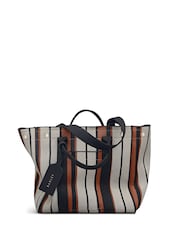 Radley Large Hadleigh Place Stripe Open Top White Tote Bag - Imagen 3 de 9