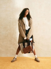 Radley Large Hadleigh Place Stripe Open Top White Tote Bag - Imagen 9 de 9
