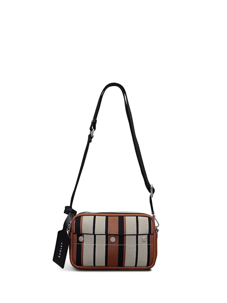 Radley Small Hadleigh Place Stripe Zip-Top Cross-Body Bag - Imagen 1 de 6