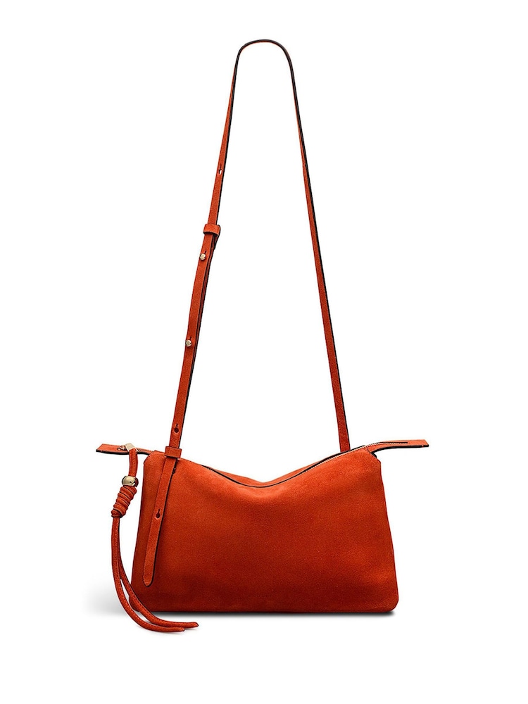 Radley Medium Red The Romilly Suede Ziptop Cross-Body Bag - Image 1 of 6
