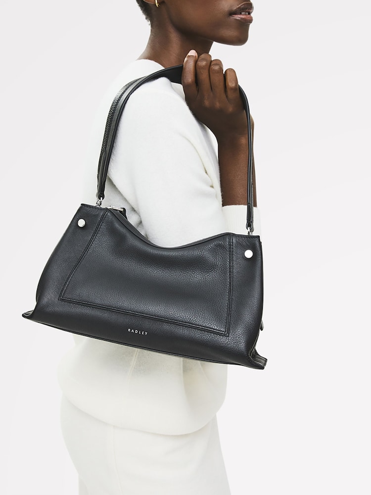 Radley Medium Hope Gardens Ziptop Shoulder Black Bag - Image 1 of 6 Radley Medium Hope Gardens Ziptop Shoulder Black Bag - Image 1 of 6