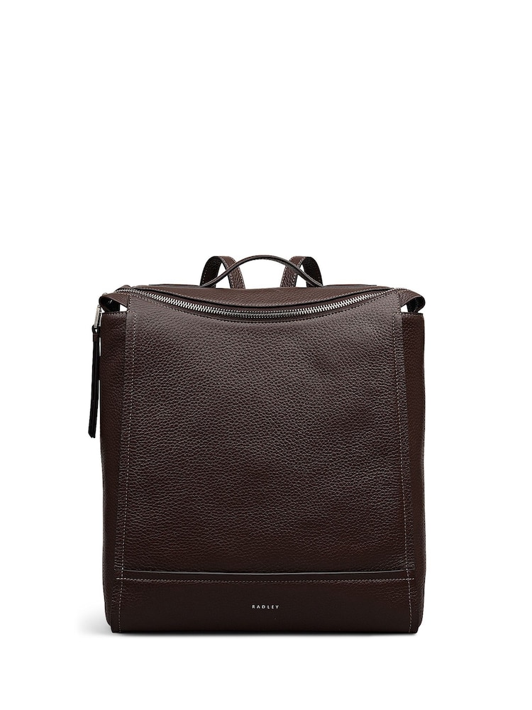 Radley Medium Oak Street Zip Top Brown Backpack - Imagen 1 de 5