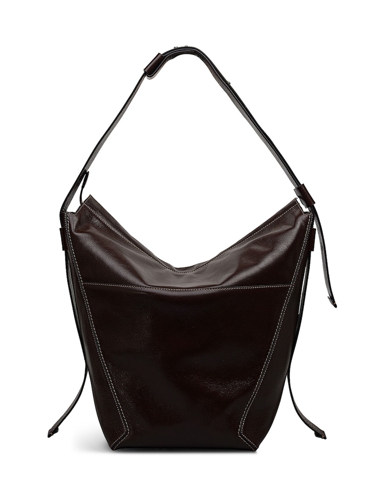 Radley Large De Beauvoir High Shine Ziptop Shoulder Brown Bag - Image 2 of 7 Radley Large De Beauvoir High Shine Ziptop Shoulder Brown Bag - Image 2 of 7